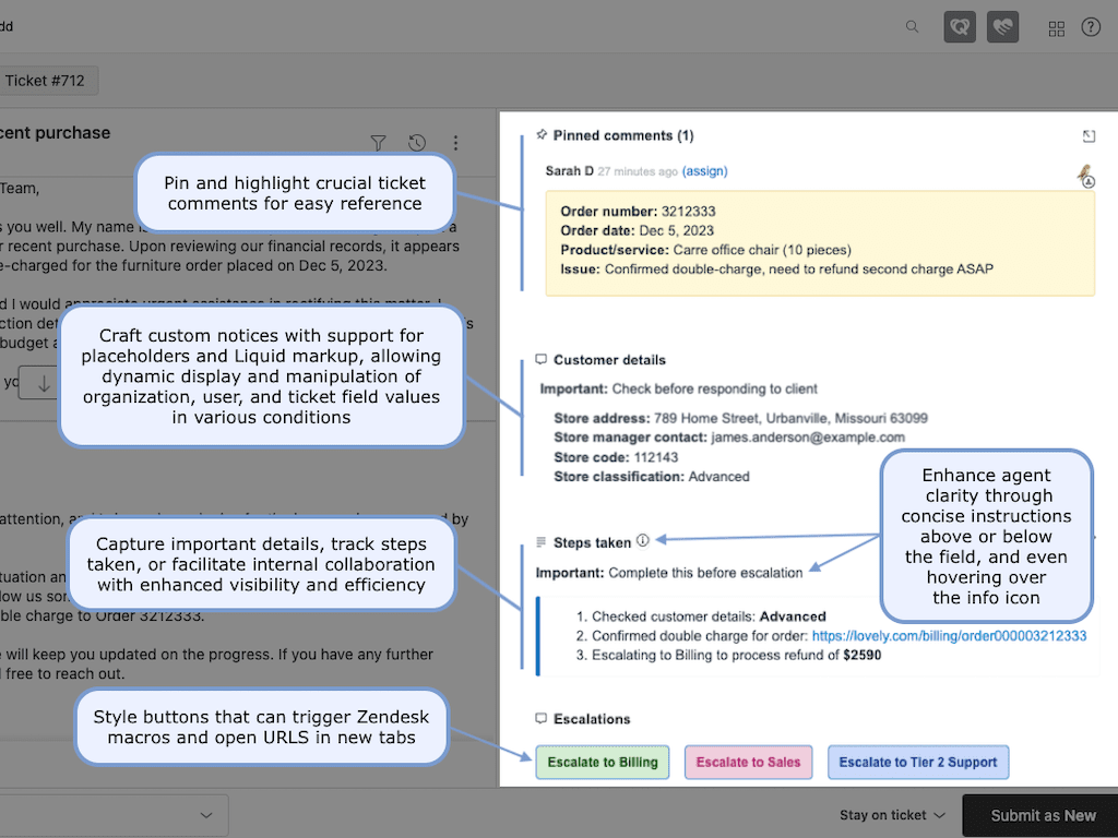 Sticky Notes primary marketing image — Agent Productivity app on the Zendesk Marketplace